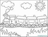 Train Coloring Wagon Pages Getcolorings Simple sketch template