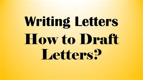 draft letters youtube