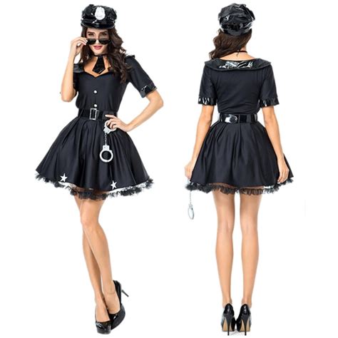 Buy Halloween Sexy Cop Uniform Black Police Officer