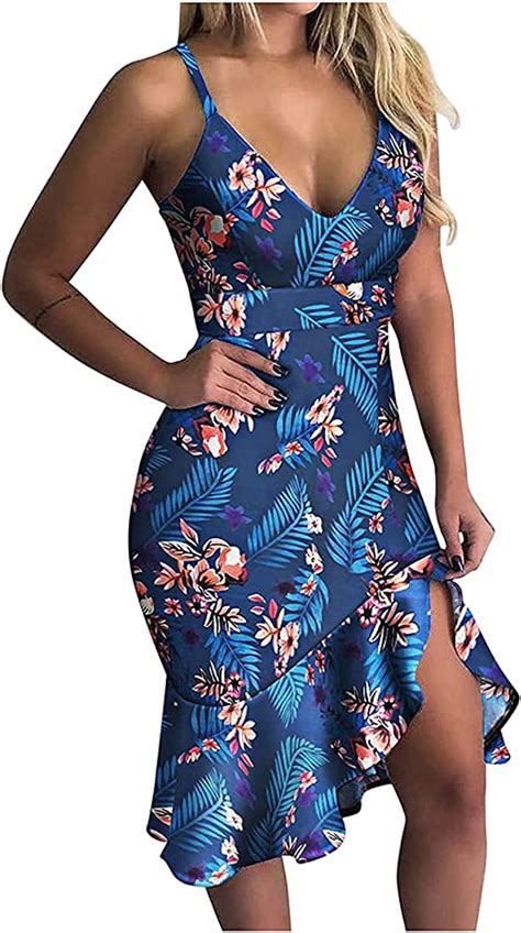Amhomely Summer Dress For Women Sale Clearance Ladies V Neck Sleeveless