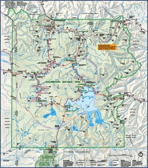 yellowstone hiking map toursmapscom