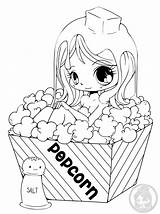 Fille Yampuff Popcorn Coloriages Tout Greatestcoloringbook sketch template