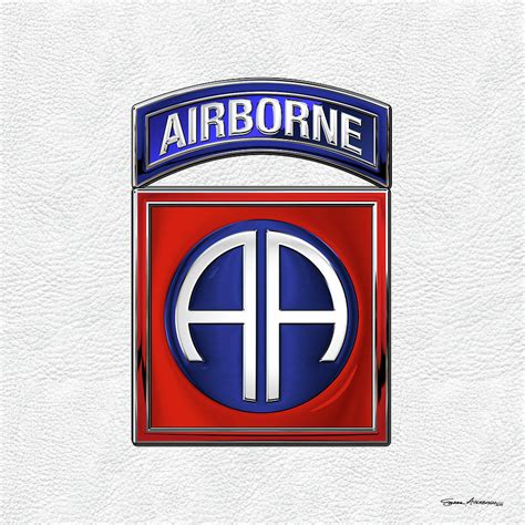 airborne division     insignia  white leather digital art  serge averbukh pixels