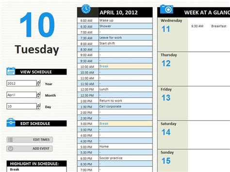 daily work schedule templates daily work planner work planner