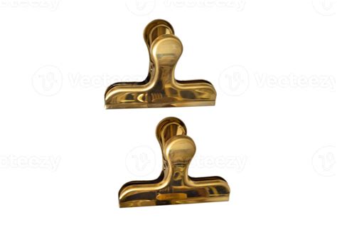 golden clips isolated   transparent background  png