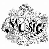 Music Coloring Printable Zentangle Book sketch template