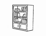 Bookcase Coloring Drawers Book Coloringcrew sketch template