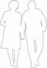 Grandparents Silhouettes Silhouette Outline Vector Coloring Pages sketch template