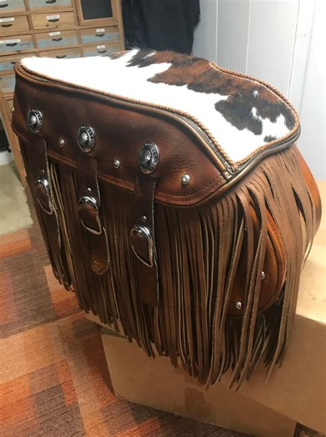 long upper saddlebag leather tan fringe