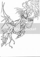 Demon Angel Vs Lineart Chaos Seraphic Photobucket sketch template