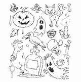 Halloween Doodle Surfnetkids Coloring sketch template