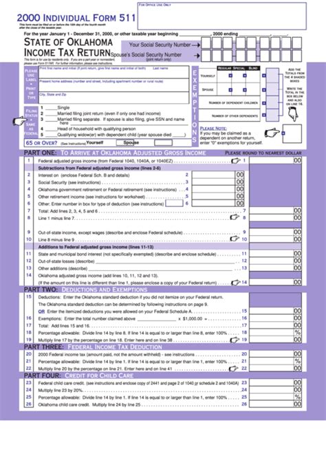 individual form  state  oklahoma income tax return