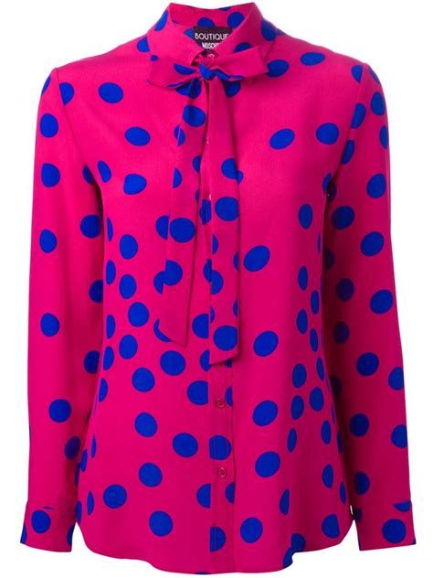 Lyst Moschino Polka Dot Blouse In Pink