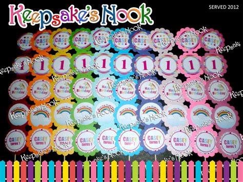 keepsakes nook rainbow cupcake toppers