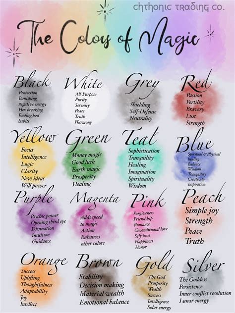 color  magic printable magic colors witchcraft colors color