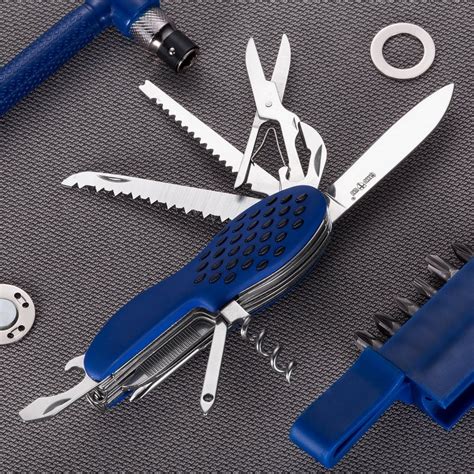 swiss army knife multi function compact blue multi purpose folding pocket knife mini utility