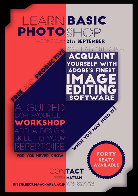 poster   basic photoshop workshop skills  calm artwork