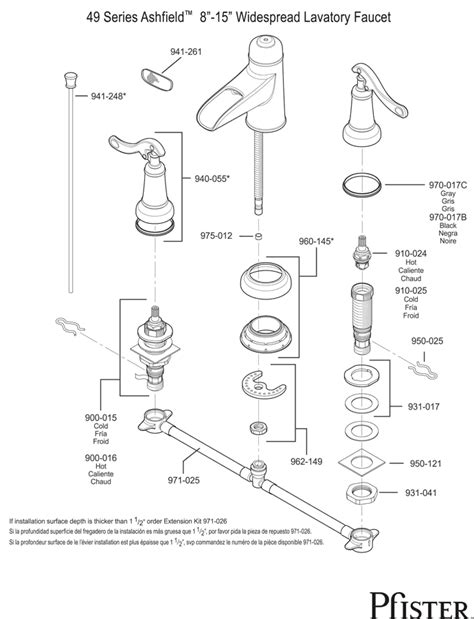 price pfister kitchen faucet parts diagram plumbingwarehousecom price pfister kitchen