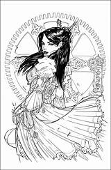 Coloring Steampunk Pages Adult Deviantart Devgear Inks Printable Grayscale Drawing Books Line Sheets Traditional Drawings Colouring Book Print Lady Fairy sketch template