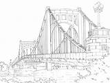 Bridge Drawings Pittsburgh Coloring Drawing Pages Line Bridges Adult Paintingvalley Google Colouring sketch template