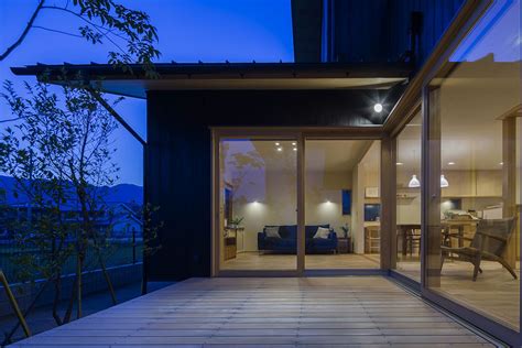 stylish synergy modern japanese home   view  distant mountains