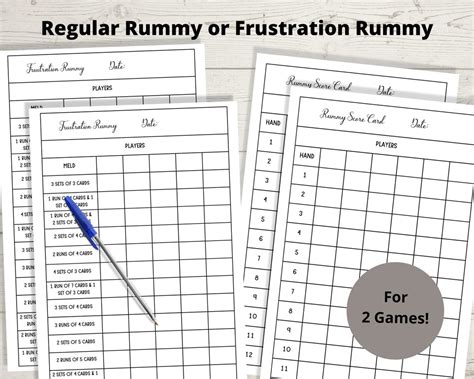rummy score sheets frustration rummy score cards instant  etsy