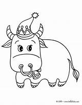 Ox Coloring Pages Christmas Nativity Animals Color Print Decorated Crib Getcolorings Hellokids Online Printable sketch template