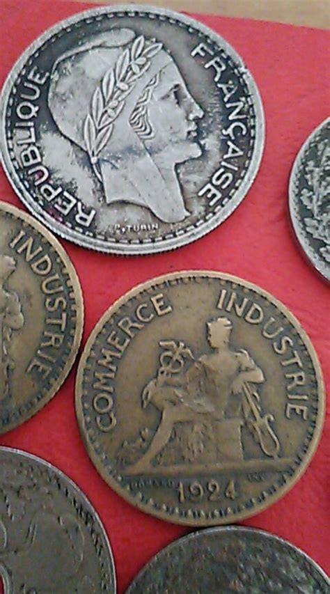 french vintage coins   set     francs etsy