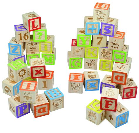 maxim deluxe wooden abc blocks extra large engraved baby alphabet