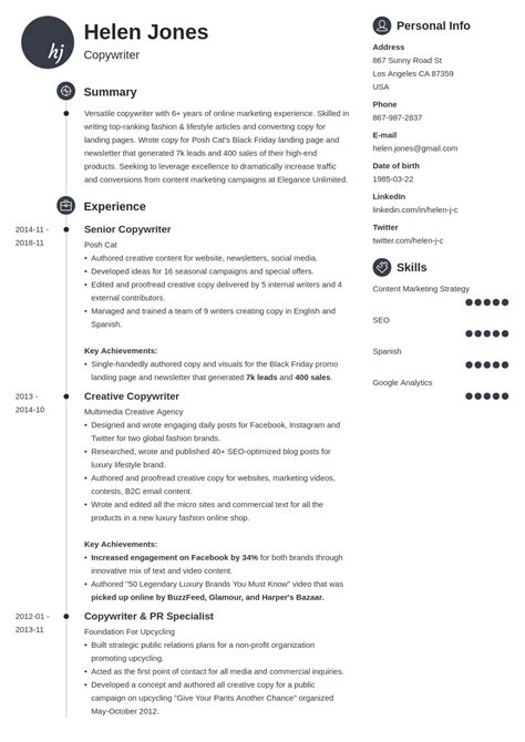 writer resume template williepresley blog