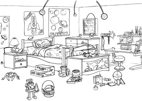 messy room coloring pages