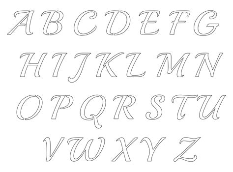 printable calligraphy letters alphabet stencils