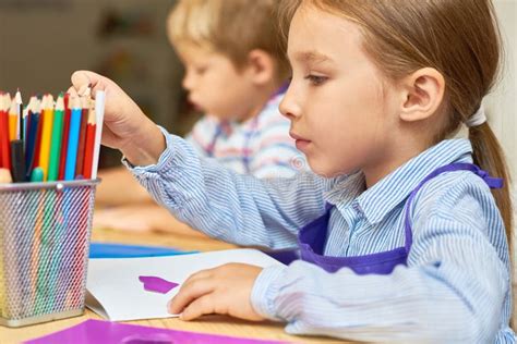 children making gift cards  kindergarten stock image image