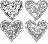Doodle Valentines Patterns Pages Color Printable Coloring Zentangle Jolene Eborn Print Just Pieces Heart Embroidery sketch template