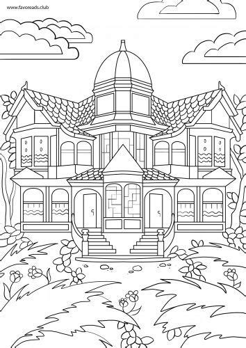 victorian house printable adult coloring page printable adult coloring