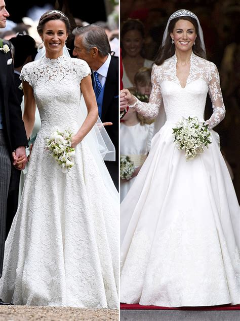 pippa and kate middleton s wedding dresses whose stunning
