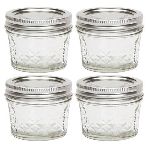 ball jelly jars quilted crystal glass jars  lids  bands  ounce