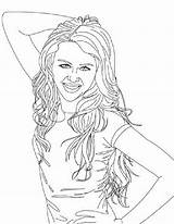 Miley Cyrus Selena Kolorowanki Visage Sorrindo Hellokids Bieber Myley Colorier Printablefreecoloring sketch template