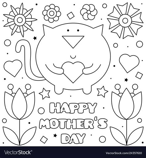 happy mothers day coloring page royalty  vector image  xxx hot girl
