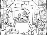 Coloring Little Pigs Three Pages Straw Houses House Getdrawings Getcolorings sketch template