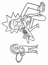 Morty Rick Coloring Pages Kids Fun Personal Create sketch template