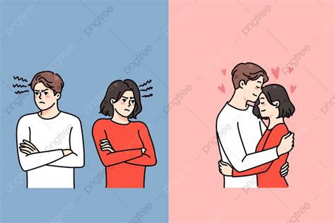 Couple Fighting Vector Design Images Young Couple Fight And Love Life