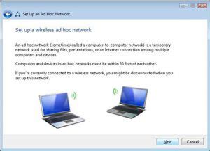 create ad hoc wireless network connection internet speed test