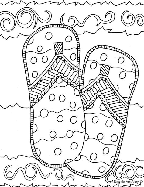 summer flip flops summer coloring pages summer coloring sheets