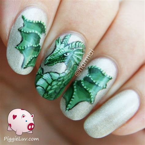 green dragon nailart design    dream