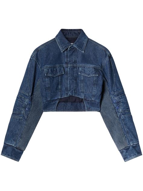 off white cut out motorcycle denim jacket farfetch