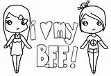 Coloring Forever Bff Pages Friend Cute Friends Drawings Girls Kids Printable Print Do Heart Kawaii Drawing Easy Cartoon Little sketch template