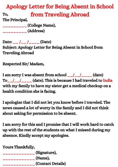 apology letter   absent  school leaveapplic vrogueco