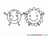 Sun Earth Coloring Sheets Sheet Pages Colouring Title sketch template