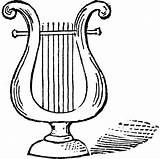 Lyre Harp Apollo Musical God Greece Cliparts Polytheism sketch template